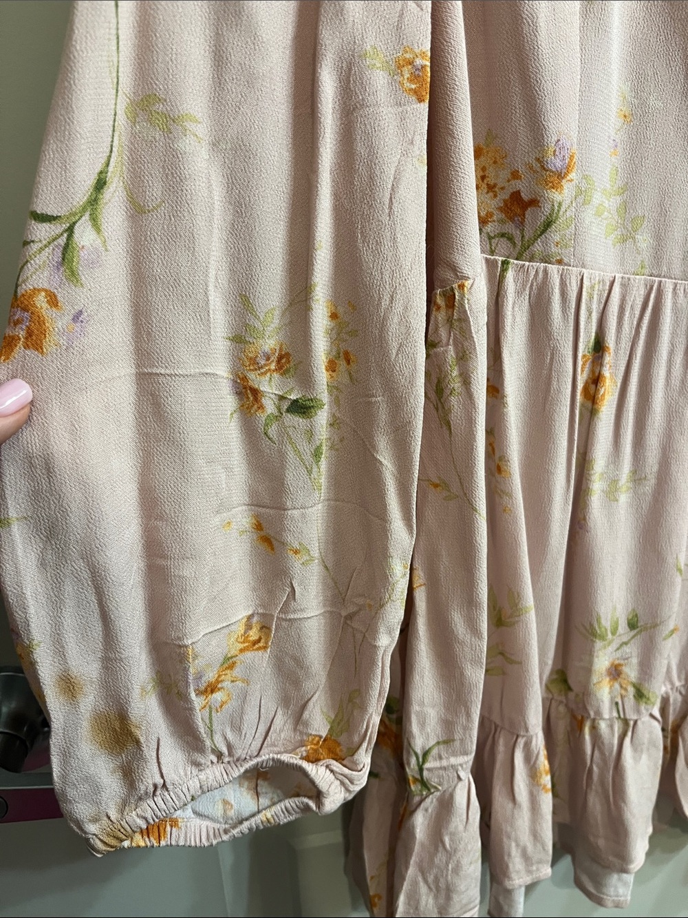 American Eagle Outfitters Blush Pink Floral Peasant Tunic - Picture 4 of 13